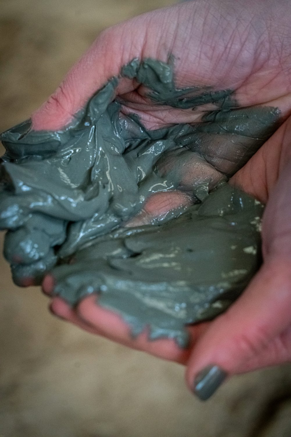 Texture de la boue marine KELPY de Noirmoutier pour les soins des membres et du corps des chevaux